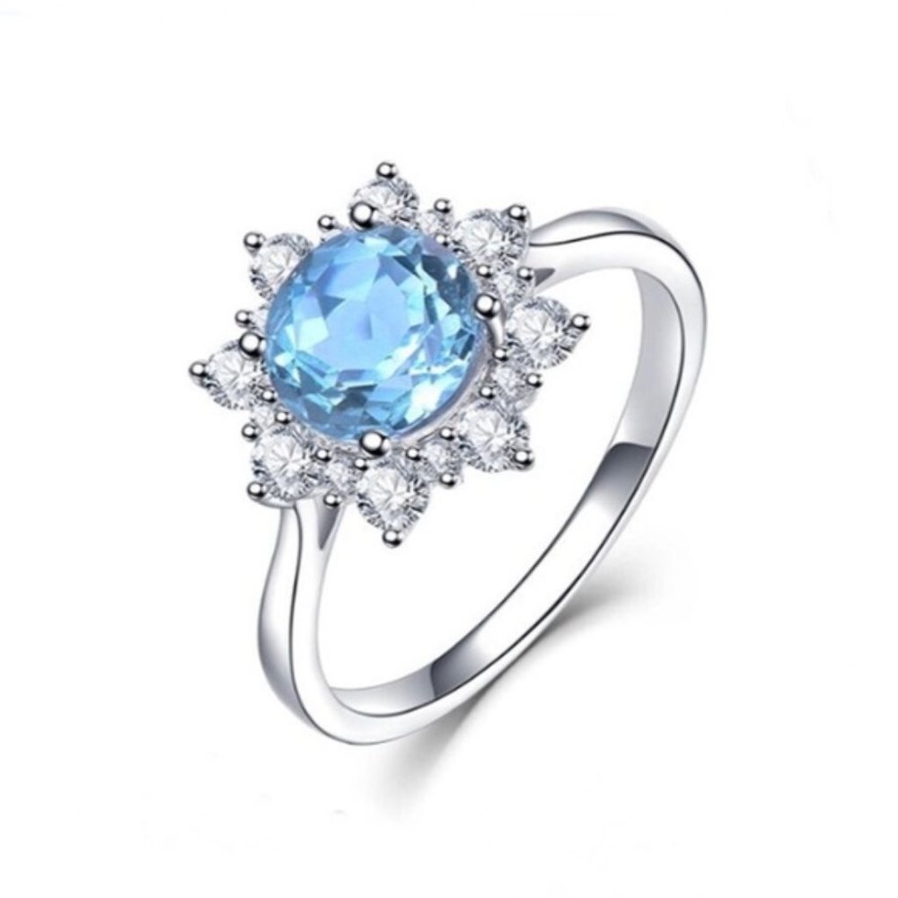 Sterling Silver Blue Sapphire Ring